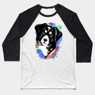 Dog Surreal Portrait with Rainbow Eyes Baseball T-Shirt